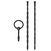 Knot Knot Twist Silicone Urethral Sounding Kit Black Urethral Sounds
